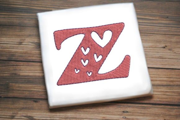Alphabet Letter Z Multi Heart Wedding Monogram Embroidery Design By Designs By Sirine