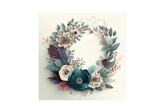 Floral Wreath - V4 Illustration Illustrations Imprimables Par Alavays