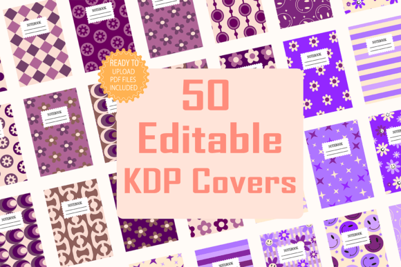 KDP Cover Bundle, 50 Editable Notebook Graphic KDP Interiors By Digital Design