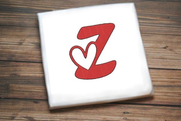 Letter Z with Beautiful Heart Wedding Monogram Embroidery Design By Designs By Sirine