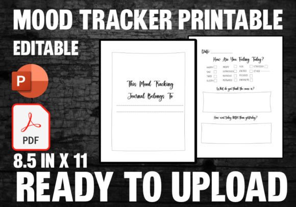 Mood Tracking Journal Printable Graphic Print Templates By Jenny Anne Swan