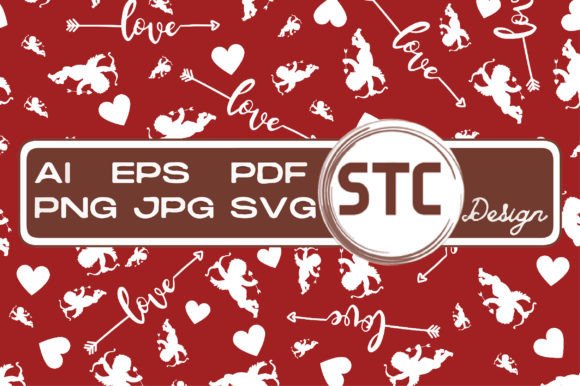 Valentine Red Cupid Love Patterns Graphic Patterns By num-STC