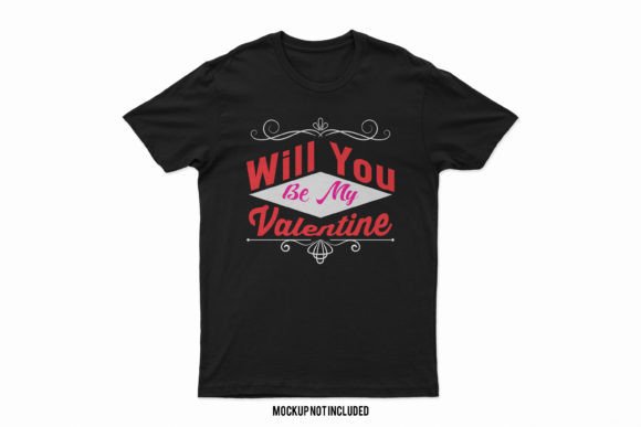 Will You Be My Valentine Svg T-shirt Gráfico Diseños de Camisetas Por Graphic Ledger