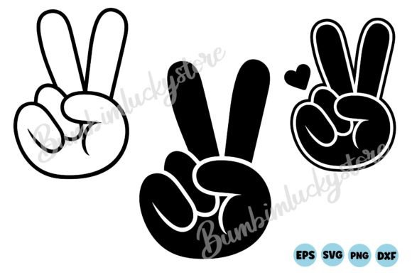 Hand Peace Sign Svg Graphic Crafts By Bumbimluckystore