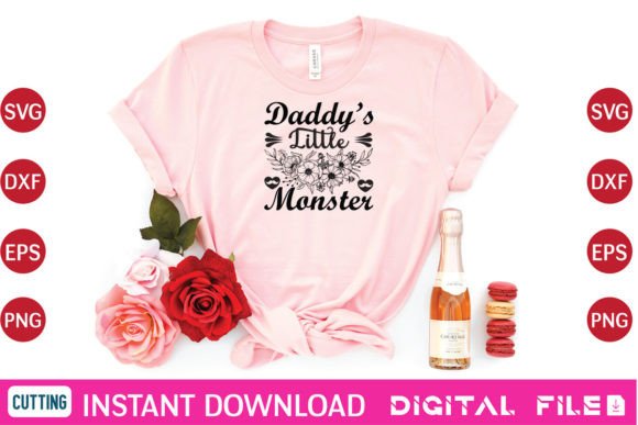 Daddy’s Little Monster Graphic Print Templates By Shahidul-Art