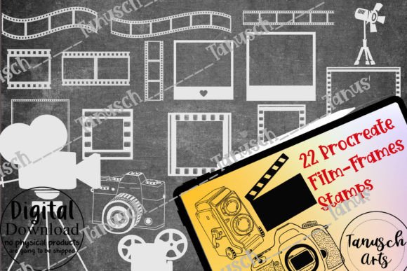 Film Frames Procreate Stamp Brush Set Graphic Brushes By TanuschArts