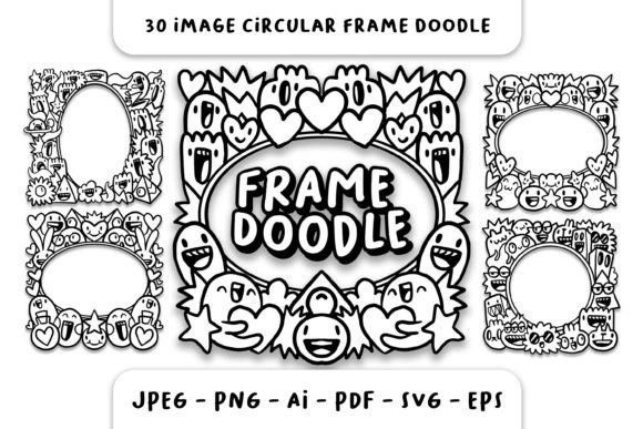 DOODLE FRAME - CIRCULAR Graphic Illustrations By Randoezim