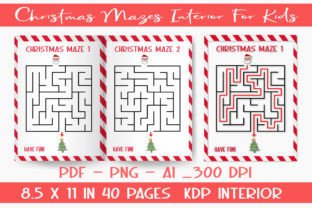 Christmas Mazes Puzzles with Solution Graphic 3rd grade By MA-DA 2