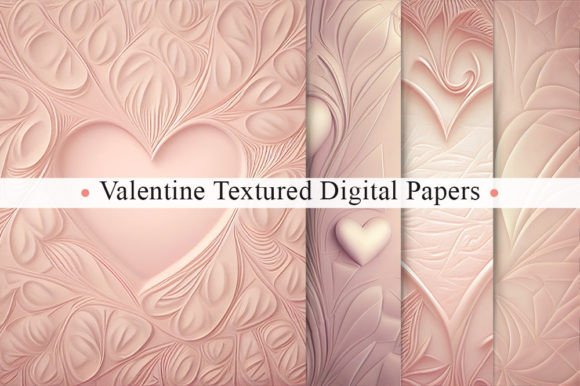 Valentines Day Textured Digital Papers Graphic Backgrounds By Aspect_Studio