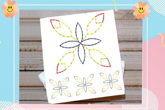 Mini Flower One Line Single Flowers & Plants Embroidery Design By Sewing Embroidery