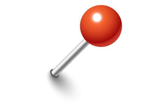 Red Plastic Ball Pin. Realistic Statione Graphic Illustrations By vectorbum
