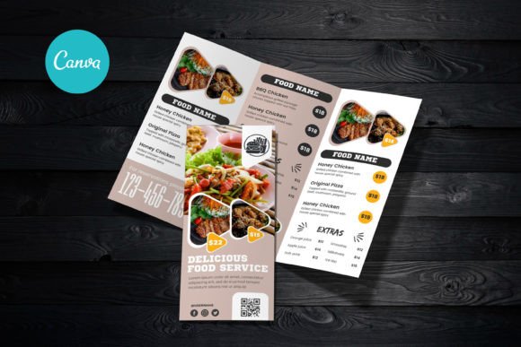 Trifold Food Menu Template Graphic Print Templates By craftsmaker