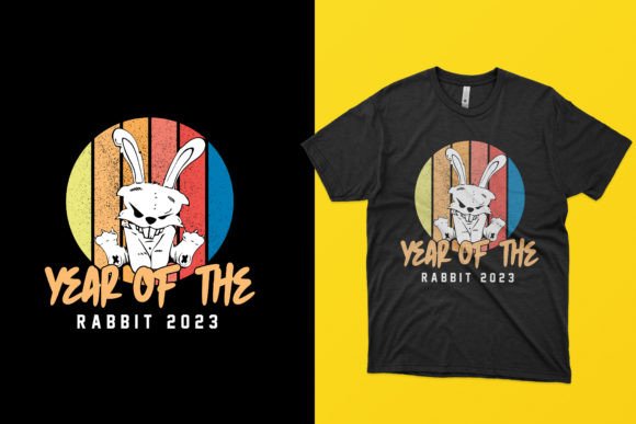 Year of the Rabbit 2023 New T-shirt !! Graphic Print Templates By sarfinarifbd2556