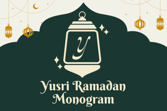 Yusri Ramadan Monogram Decorative Font By attypestudio