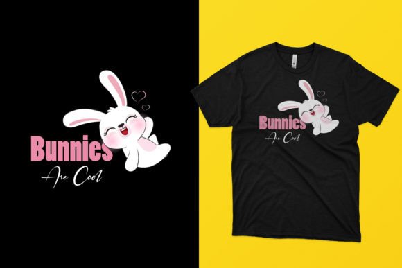 Bunnies Are Cool T-shirt Design !! Graphic Print Templates By sarfinarifbd2556