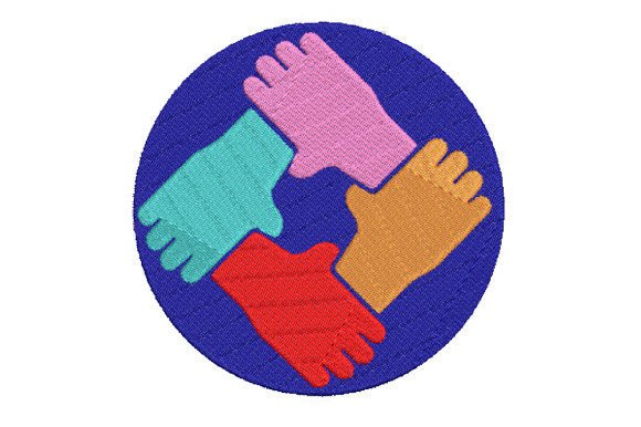 Hand in Hand Unity Rally Friends Embroidery Design By wboonlue6