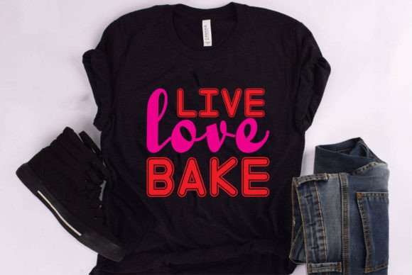 Live Love Bake Grafik T-shirt Designs Von Dream-Line