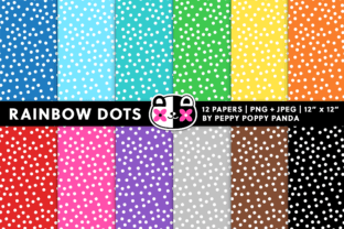 Mini Polka Dots Digital Paper Illustration Modèles de Papier Par Peppy Poppy Panda 1
