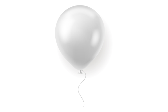 White Festival Balloon. Realistic Blank Gráfico Ilustraciones Imprimibles Por yummybuum