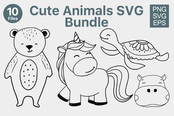 Cute Animals SVG Bundle Volume 2 Grafik Druckbare Illustrationen Von Skalling Dygital
