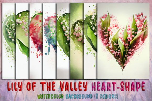 Lily of the Valley Heart Background Illustration Fonds d'Écran Par Meow.Backgrounds