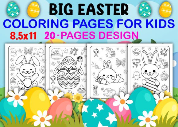 Big Easter Coloring Pages for Kids: Kdp Graphic Coloring Pages & Books Kids By Sobuj Store