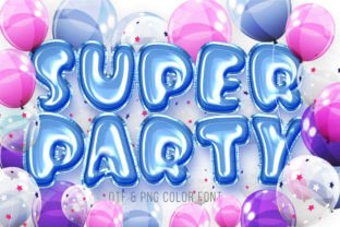 Super Party Color Fonts Font By Nobu Collections 2