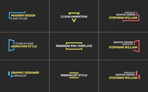 27 Simple Titles | Premiere Pro Graphic Motion Graphics By minnapicture