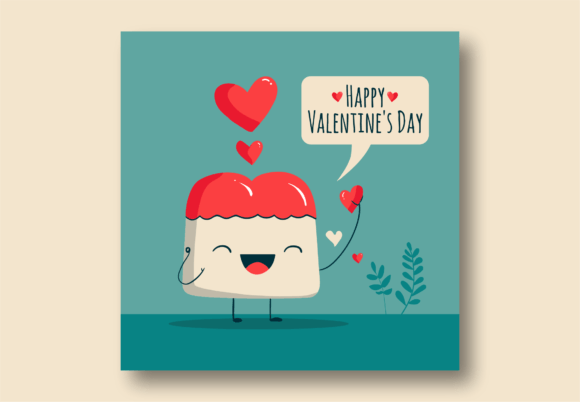 Cute Character Wishing Happy Valentines Graphic Illustrations By xhafergashi