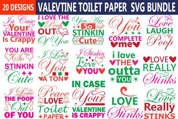 Valentine Toilet Paper Svg Bundle. Graphic Crafts By Craft Home
