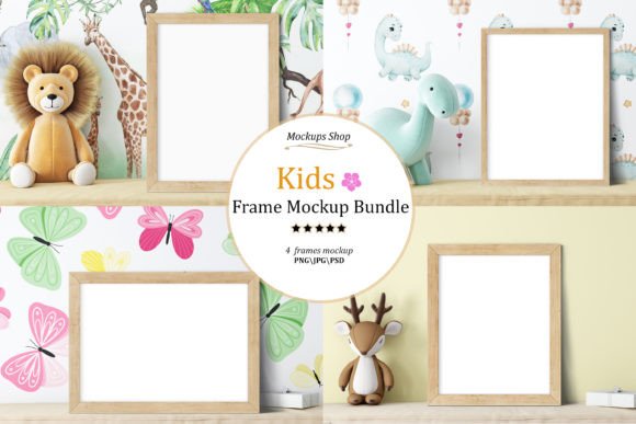 Frame Mockup Bundle Kids - 6 Graphic Product Mockups By Mockups Shop