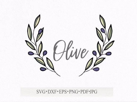 Leaves Olives Tree for Monogram Svg Graphic Illustrations By Lara Art