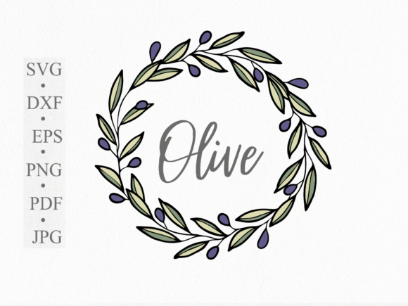 Olives Wreath Color Frame Svg File Graphic Illustrations By Lara Art