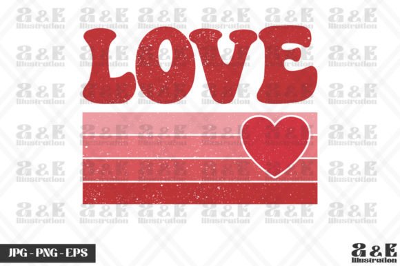 Retro Love Valentine's Day Grafik T-shirt Designs Von a&e Illustration