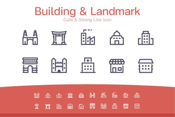 Building & Landmark Line Icon Graphic Icons By Ctrl[A]Studio