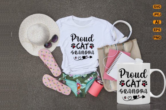 Cat SVG T Shirt |proud Cat Grandpa Grafica Design di T-shirt Di Store Hut