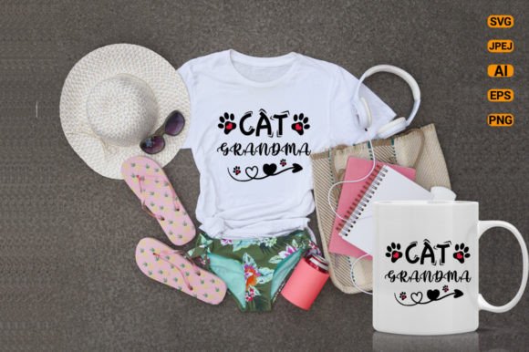 Cat Grandpa SVG T-shirt| Cat Typography Gráfico Designs de Camisetas Por Store Hut