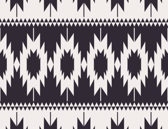 Southwest Navajo Black and White Pattern Graphic Patterns By Parinya Maneenate