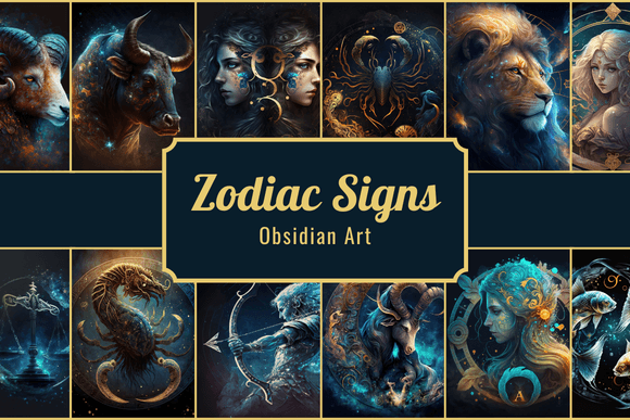 12 Zodiac Signs Wallpaper Set Graphic Backgrounds By Obsidian Art