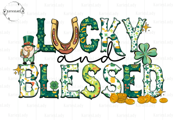 Lucky & Blessed Sublimation Gráfico Manualidades Por KariesLady