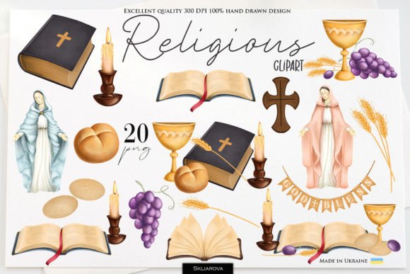 Religious Clipart Graphic Illustrations By HappyWatercolorShop