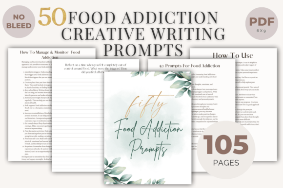 5o Prompts for Food Addiction Recovery Gráfico Interiores KDP Por Nora as