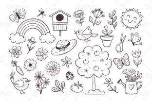 Spring Doodle Collection Graphic Objects By insemar 2