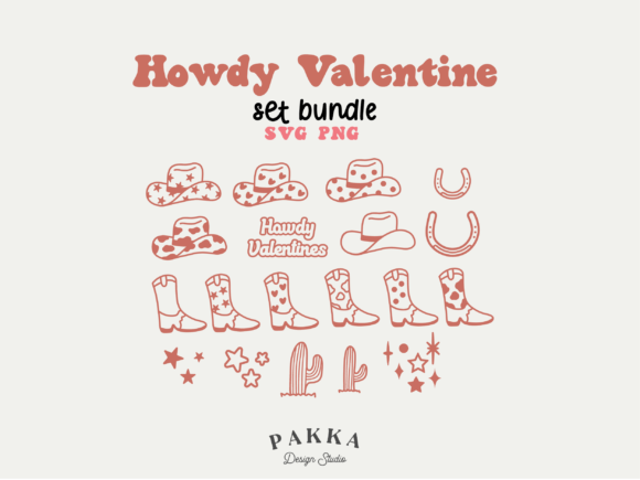Cowgirl Cowboy Hats and Boots Svg Bundle Graphic Crafts By Pakka Design Studio