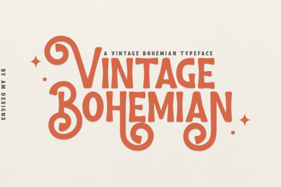 Vintage Bohemian Display Font By AM Designs