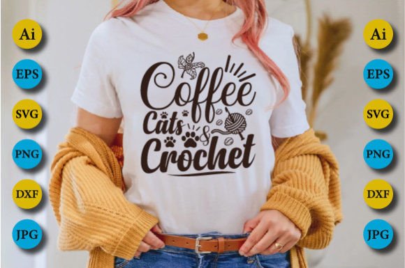 Coffee Cats & Crochet Grafik Plotterdateien Von Sayed Graphics