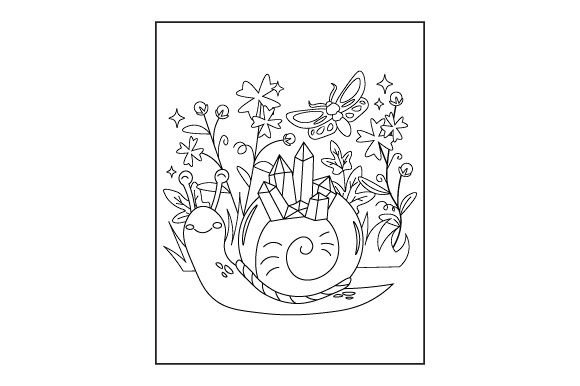 Snails & Crystals, Adult Coloring Page Coloring Pages Adult Craft Cut File By Creative Fabrica Crafts