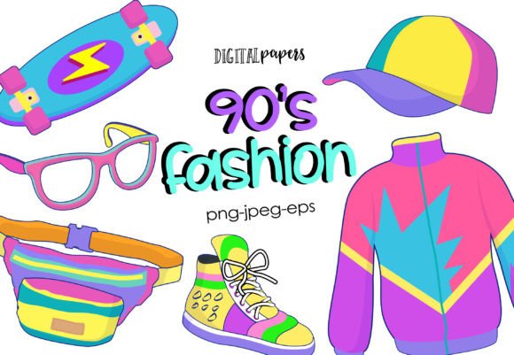 90s Fashion Graphic Illustrations By DIPA Graphics