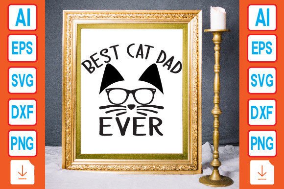 Best Cat Dad Ever Graphic T-shirt Designs By Mockup And Design Store