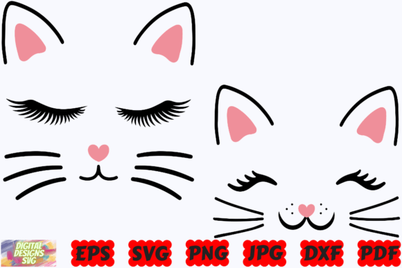 Cat Face SVG | Cute Cat Face SVG | PNG Grafik Plotterdateien Von DigitalDesignsSVGBundle